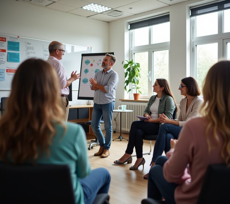 Mental health first aider practicing active listening
