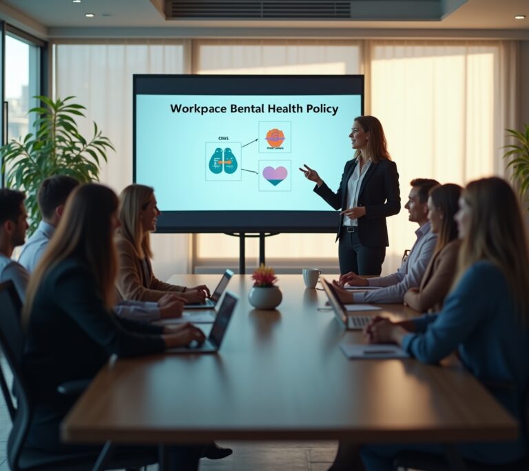 HR team drafting a policy document around a table